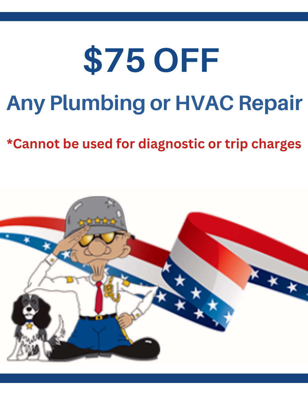 $75 OFF Plumbing or HVAC Repair General